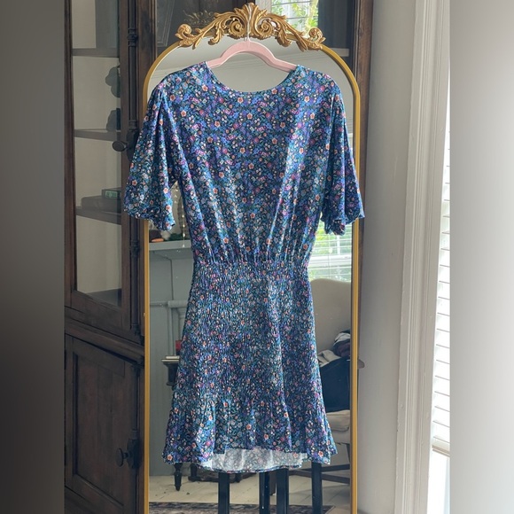 NWT Sandro Floral Pinelle Mini Cut Out Dress - Picture 4 of 14